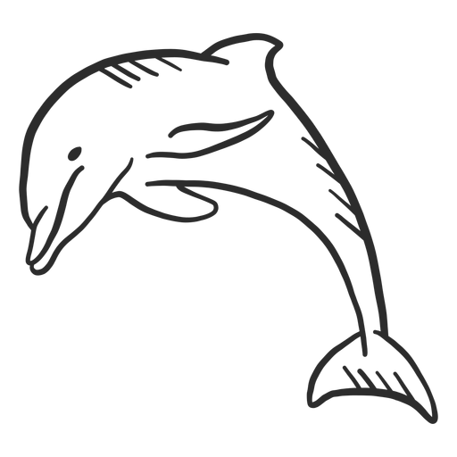 Dolphin tail flipper swimming doodle PNG Design