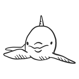 Dolphin tail swimming flipper doodle PNG Design