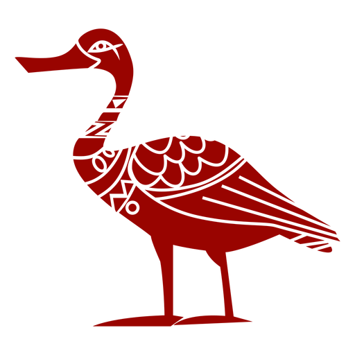 Silhueta detalhada do padrão de asa de bico de pato selvagem pato drake Desenho PNG