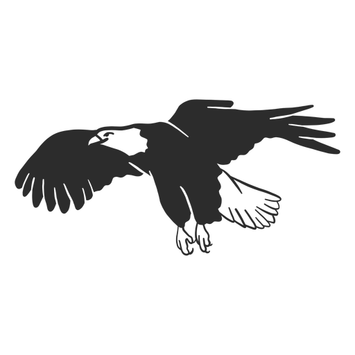 Doodle de garra de pico volador de ala de águila Diseño PNG