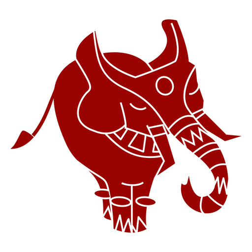 Detaillierte Silhouette des Elefantenohrelfenbeinstammschwanzmusters PNG-Design