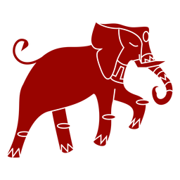 Elefante marfil oreja tronco cola patrón silueta detallada Diseño PNG