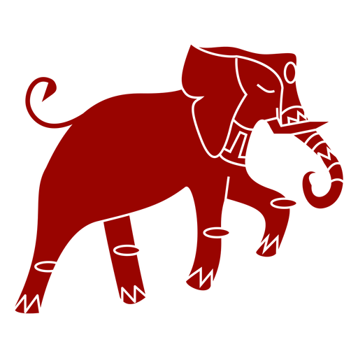 Detaillierte Silhouette des Elefantenelfenbeinohrstammschwanzmusters PNG-Design