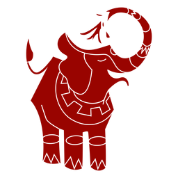 Detaillierte Silhouette des Elefantenelfenbeinschwanzohrstammmusters PNG-Design