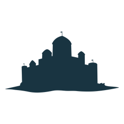 Fortress citadel stronghold tower gate roof dome silhouette PNG Design