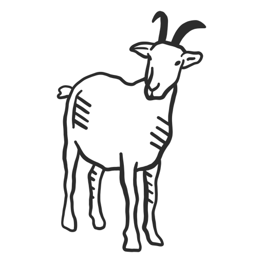Doodle de cauda de chifre de orelha de cabra Desenho PNG