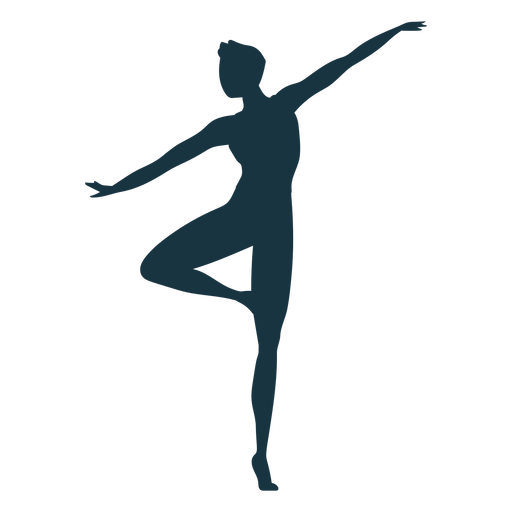 Silueta de postura de bailarina de ballet de gracia Diseño PNG
