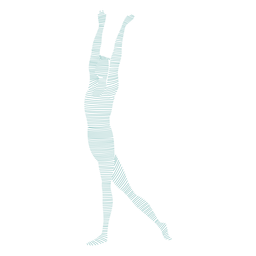 Grace Balletttänzerin Haltung gestreifte Silhouette PNG-Design