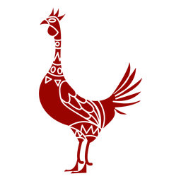 Pluma de gallina pico ala pierna cresta patrón silueta detallada Diseño PNG