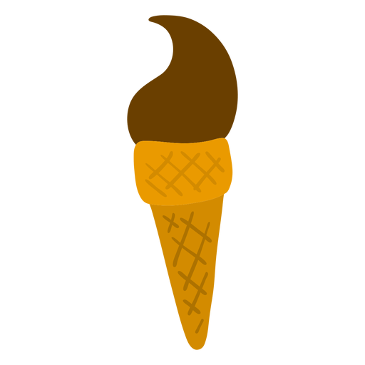 Ice cream cone wafer cup flat PNG Design