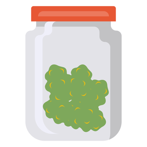 Jar Glas Gras Marihuana flach PNG-Design