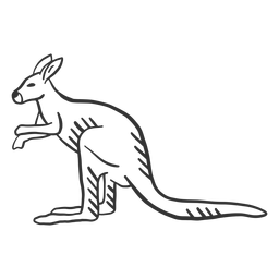 Kangaroo ear tail leg doodle PNG Design