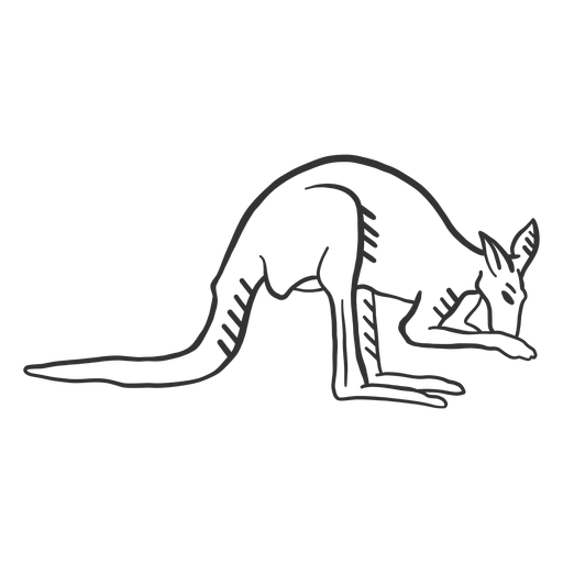 Kangaroo tail ear leg doodle PNG Design