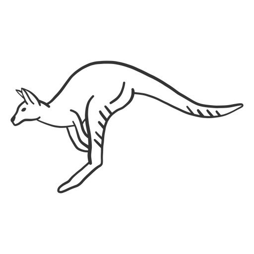 Doodle de oreja de pata de cola de canguro Diseño PNG