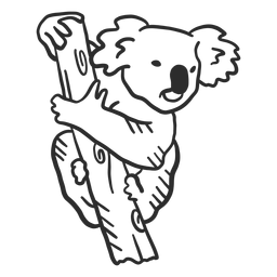 Doodle de orelha de ramo de nariz de coala Desenho PNG