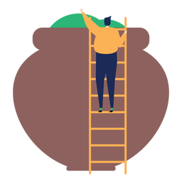 Ladder step ladder height pot fertilizer flat PNG Design