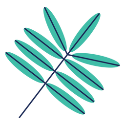 Leaf tree plant bushes flat PNG Design