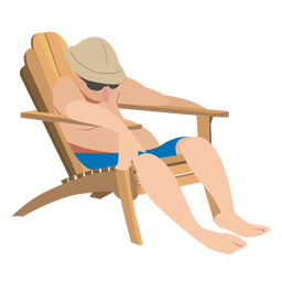 Gafas hombre chaise longue gorra plana Diseño PNG