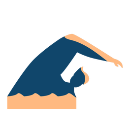 Man wave swimming detailed silhouette PNG Design