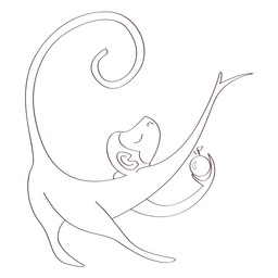 Affenbeinschwanz-Schnauzenapfellinie PNG-Design