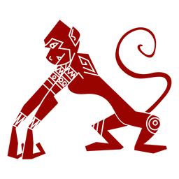 Monkey leg tail muzzle pattern detailed silhouette PNG Design