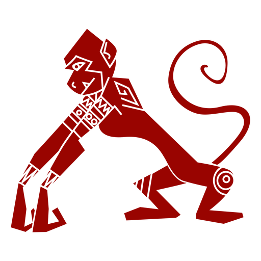 Detaillierte Silhouette des Affenbeinschwanzmündungsmusters PNG-Design