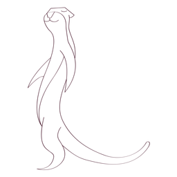 Línea de cola de la pata del hocico de la nutria Diseño PNG
