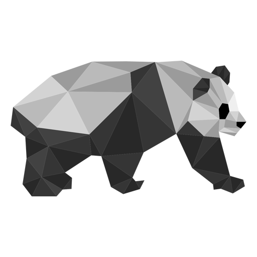 Panda ear spot muzzle fat low poly PNG Design