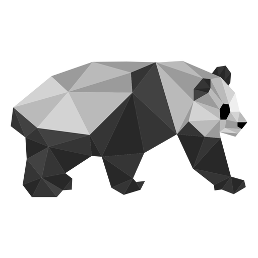 Panda oreja del hocico hocico gordo bajo poli Diseño PNG