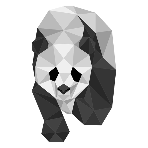Panda punto oreja hocico gordo bajo poli Diseño PNG