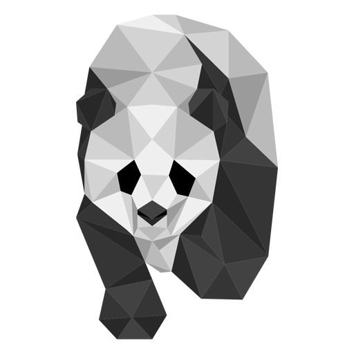 Panda spot ear muzzle fat low poly PNG Design