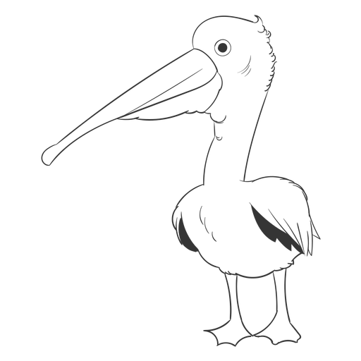 Pelican beak feather wing stroke PNG Design
