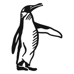 Doodle de pata de pico de ala de pingüino Diseño PNG