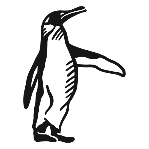 Rabisco de perna de pinguim em forma de asa Desenho PNG