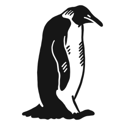 Bico de asa de pinguim rabisco sentado Desenho PNG