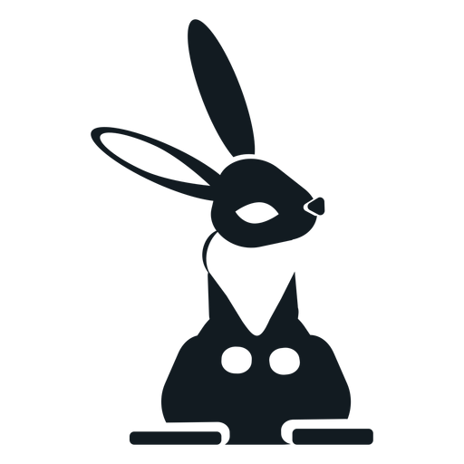 Rabbit bunny ear leg detailed silhouette PNG Design