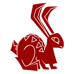 Silhueta detalhada com padrão de cauda de orelha de coelho de coelho Desenho PNG