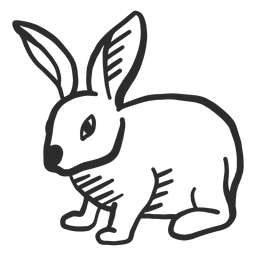 Doodle de orelha com focinho de coelho Desenho PNG