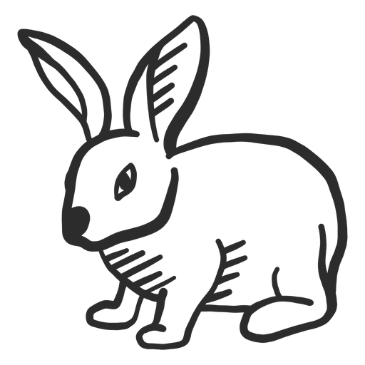 Doodle de oreja de hocico de conejo conejo Diseño PNG