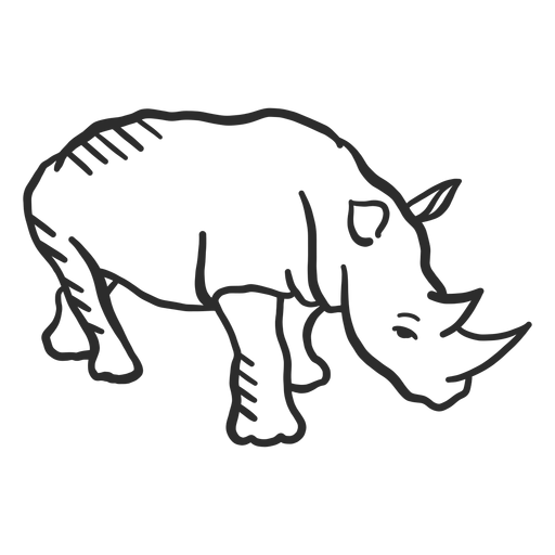 Rhino horn rhinoceros ear doodle - Transparent PNG & SVG vector file