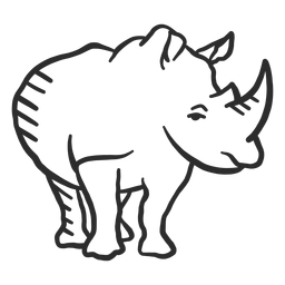 Rhino rhinoceros horn ear doodle PNG Design