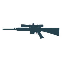 Rifle butt charger barrel weapon silhouette PNG Design