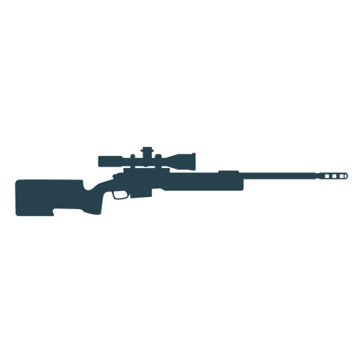Rifle charger barrel butt weapon silhouette PNG Design
