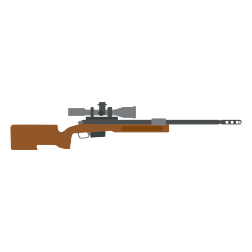 Rifle charger barrel weapon butt flat PNG Design