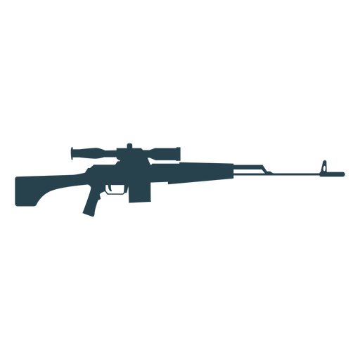 Rifle charger barrel weapon butt silhouette PNG Design
