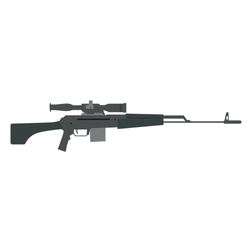 Cargador de rifle arma de cañón a tope plano Diseño PNG