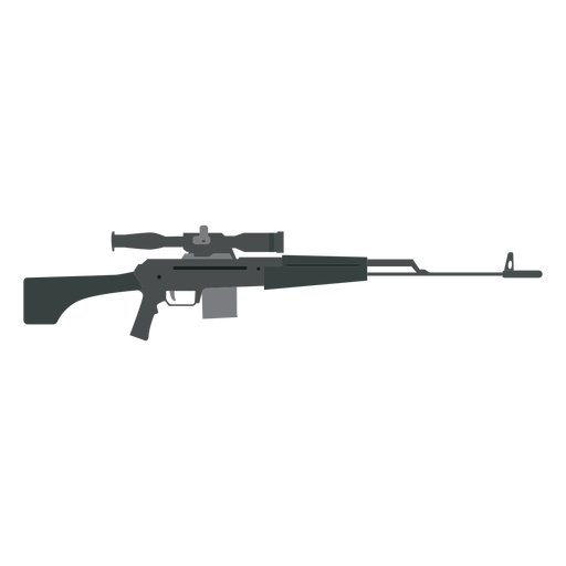 Rifle charger butt barrel weapon flat PNG Design