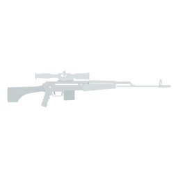 Silhueta listrada da arma do barril da extremidade do carregador do rifle Desenho PNG Transparent PNG