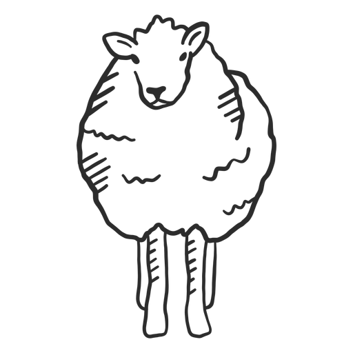 Sheep lamb ear hoof wool doodle PNG Design