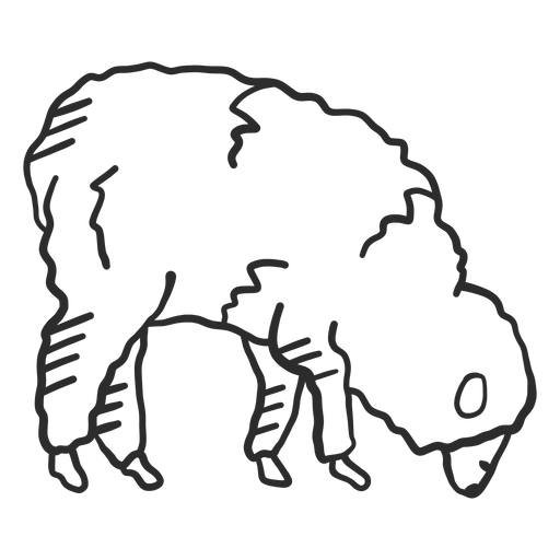 Doodle de casco de lã de ovelha com orelha de carneiro Desenho PNG
